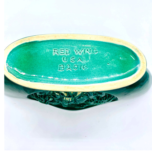 Red Wing B2016 Tropicana Belle Kogan Green /Yellow Embossed Sunflower Planter - Picture 9 of 12